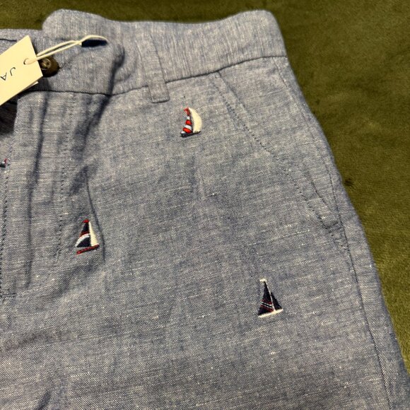 Janie and Jack Embroidered Sailboat Shorts - Picture 5 of 8